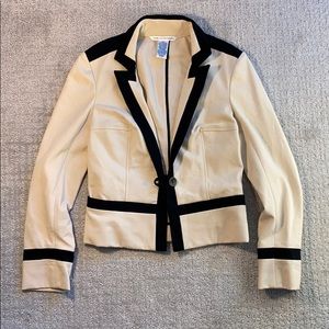 DVF Cream and Black Blazer